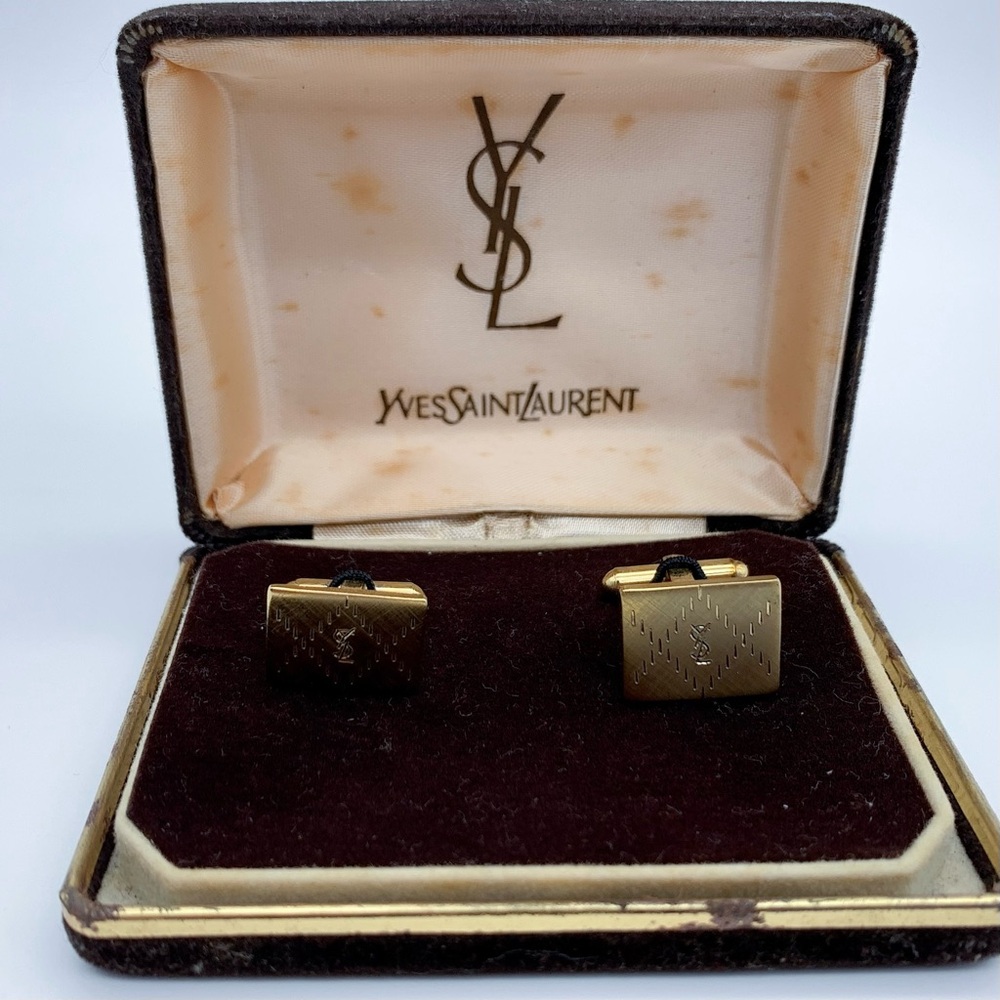 Yves Saint Laurent Luxurious Gold-Plated Cufflinks